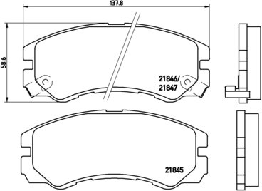 BREMBO Zestaw klocków hamulcowych, hamulce tarczowe P 59 020