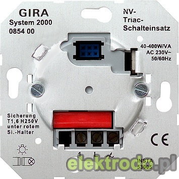 Gira Wyłącznik podtynkowy z triakiem (System 2000) 085400