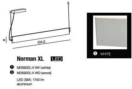 Azzardo Lampa wisząca Norman MD5932L-X WH