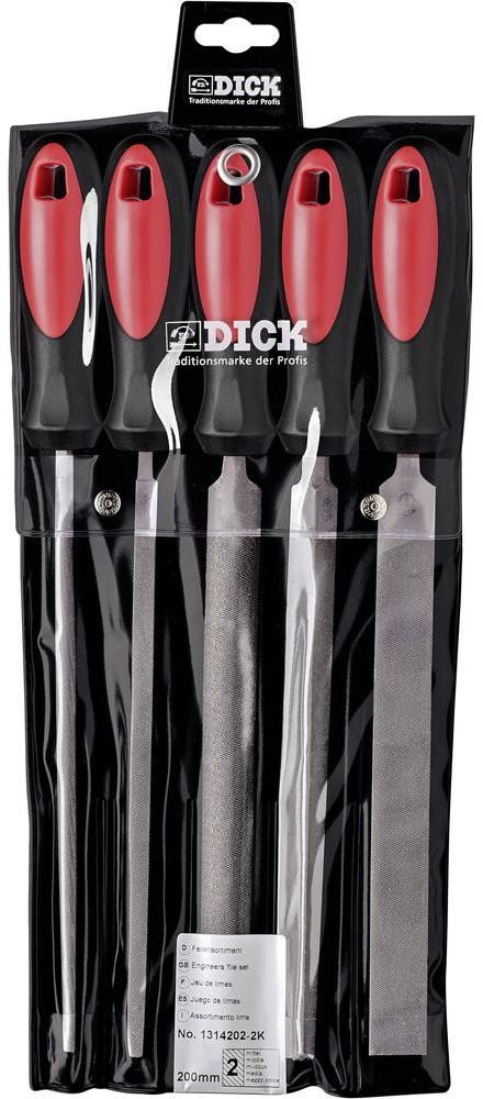 Dick Zestaw pilników warsztatowych 5-częściowy z uchwytem 2K 200 mm Dick 1314202-2K