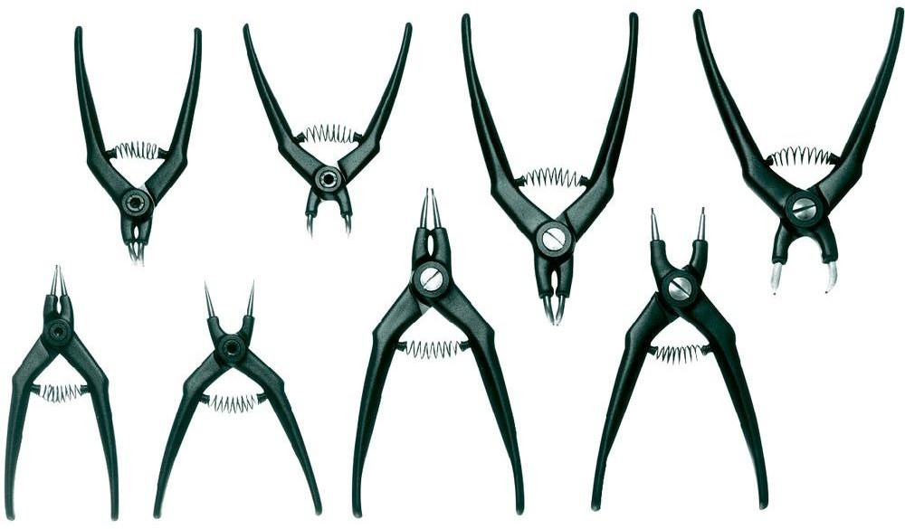 Hazet Zestaw szczypiec do pierścieni Segera 1845/8 19-60 mm 8-11 mm 19-60 mm 10-25 mm do pierścienia zewnętrznego i wewnętrznego