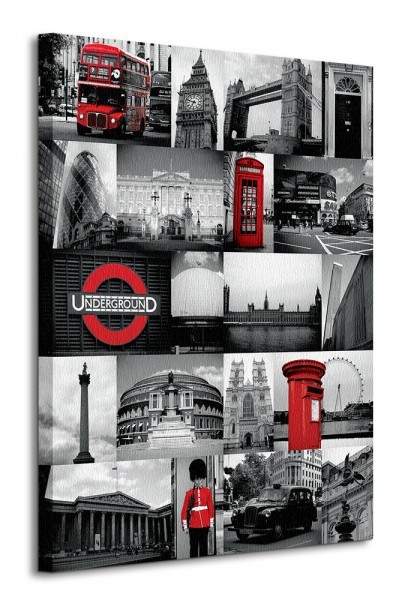Art group Digital London (Red Collage) - Obraz na płótnie WDC90061