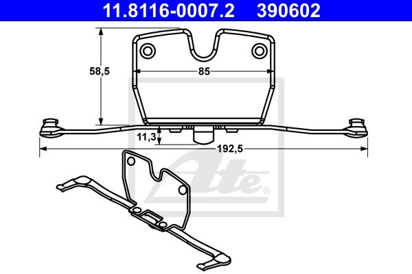 ATE ZESTAW INST KLOCKA HAM  11.8116-0007.2 BMW F11 TOURING 520D 14-