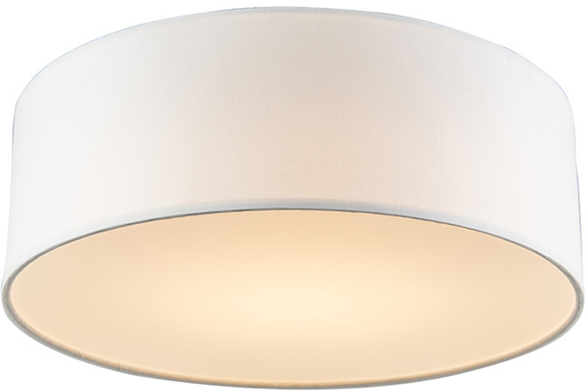 QAZQA Lampa sufitowa biała 30 cm w tym LED - Drum LED