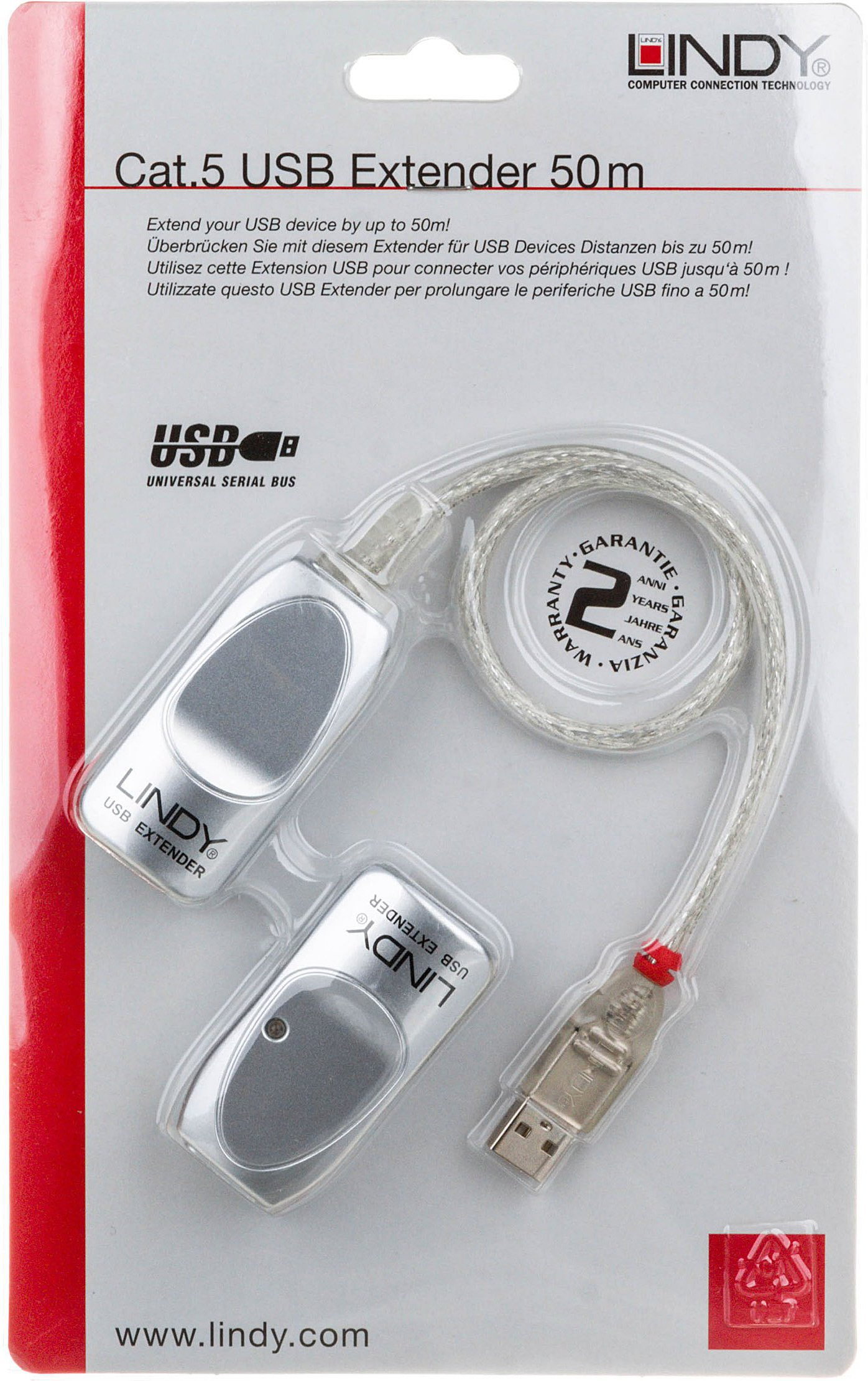 Lindy Kabel USB przez RJ45 do 50m, (42805)