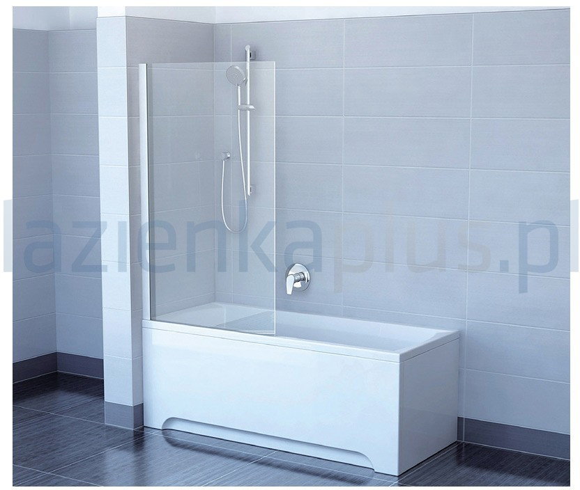 Ravak Pivot PVS1-80 ścianka wannowa stała polerowane aluminium + transparent 798