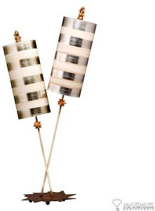 Elstead Lighting Nettle Luxe Silver Table Lamp FB/NETTLELUXS/TL Elstead lampa stołowa abażurowa stylowa FB/NETTLELUXS/TL)