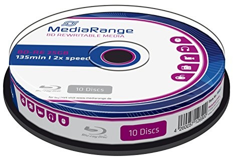 MediaRange MR501 nagrywania i nośników pamięci BD-RE 25 GB 2 X Rewritable cake10 4260057126900