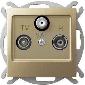 Ospel Gniazdo ścienne Impresja MODUŁ RTV -SAT złoty metalik GPA-YS/m/28