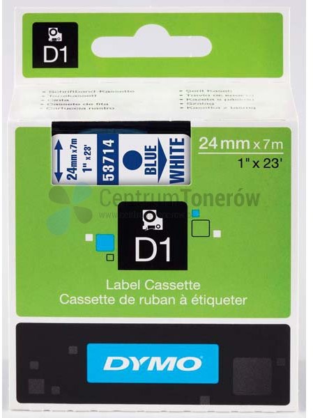 Dymo oryginalny taśma do drukarek etykiet 53714 S0720940 niebieski druk/bia