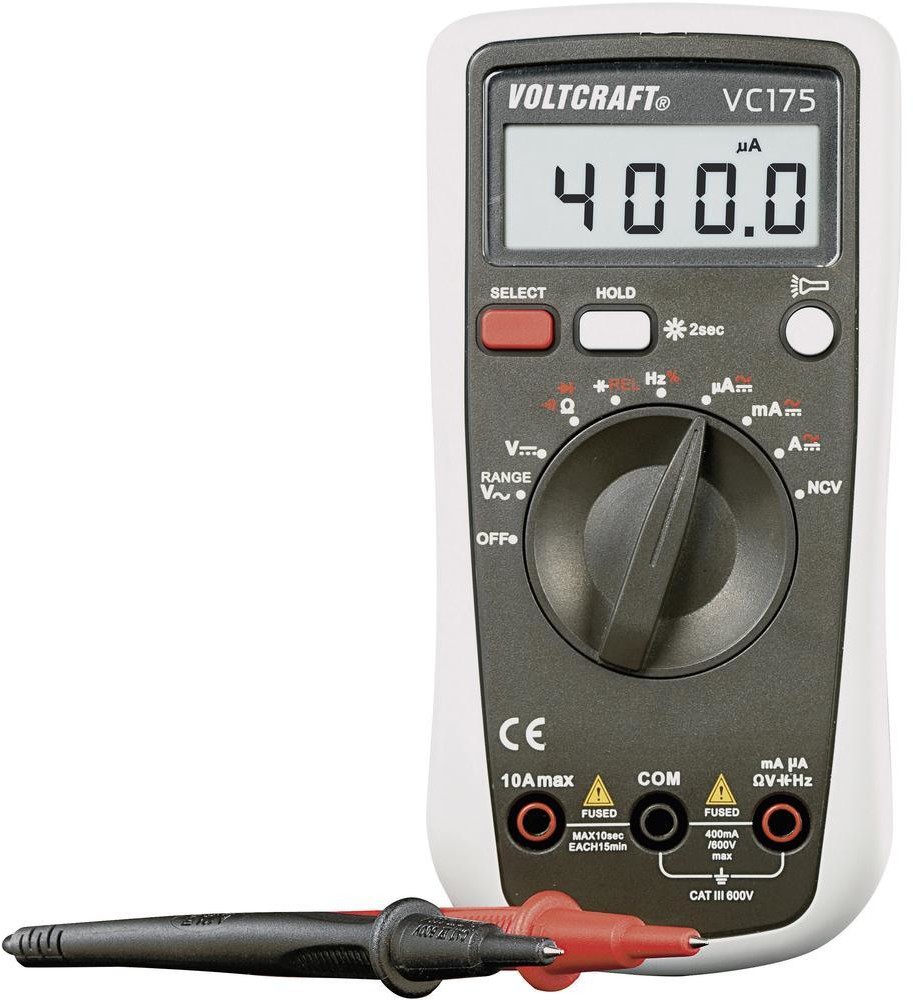 Voltcraft Multimetr cyfrowy VC175 ISO) Kalibracja ISO CAT III 600 V