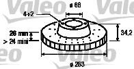 VALEO tarcza hamulcowa x2 przod 186693  186693