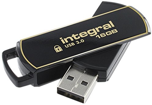 Integral Memory infd8gb360sec3.0 USB 3.0 pamięć USB z SecureLock software Czarny/złoty 16 GB 5055288427730