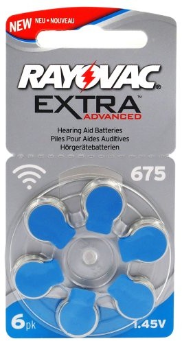 Rayovac 6 x baterie do aparatów słuchowych Extra Advanced 675 MF