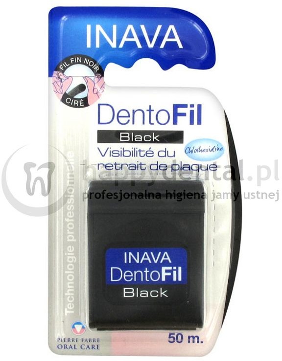 Pierre Fabre ELGYDIUM Clinic Dental Floss BLACK 50m. - czarna woskowana nić/taśma dentystyczna nasączona - NOWOŚĆ!