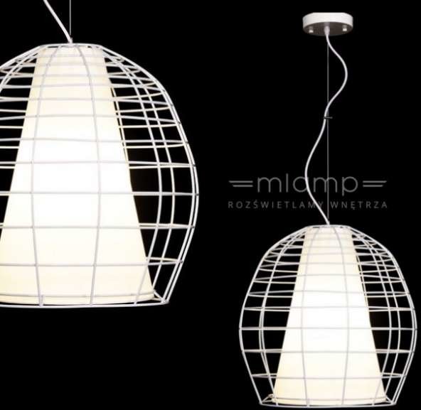 Lumina Deco Druciana LAMPA wisząca BOLZANO LDP 090 WT) Deco metalowa OPRAWA zwis drut biały