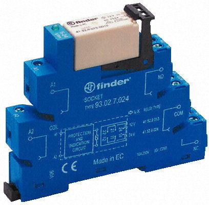 Finder Przekaźnikowy moduł sprzęgający 14mm, 2CO 8A 48VAC/DC 38.52.0.048.0060