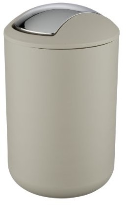 Wenko Brasil 21222100 kosz na śmieci, pojemność: 6,5 l, z tworzywa sztucznego TPE, 19.5 x 31 x 19.5 cm, kolor: taupe, rozmiar: L