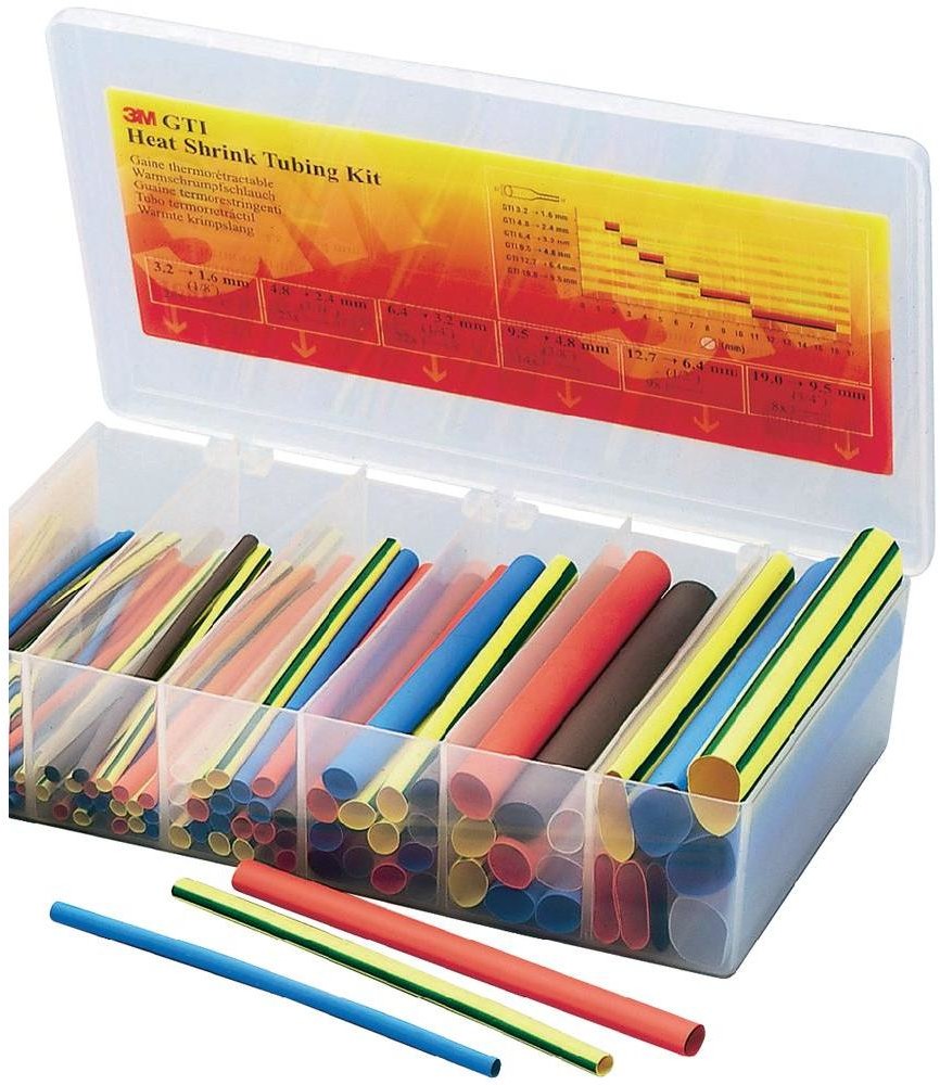 3M  TE-1000-3882-3 Współczynnik kurczliwości 2:1 czerwony niebieski brązowy przezroczysty zielono-żółty 1 PAK