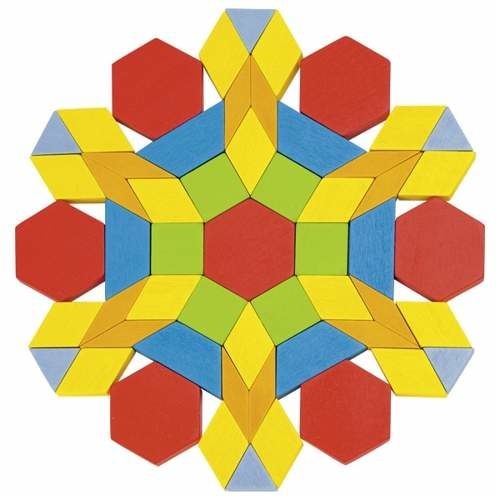 Goki 58557 Drewniane klocki, Układanka, mozaika - 250 elementów