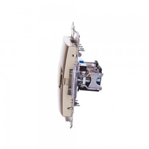 Kontakt Simon Simon 54 Gniazdo teleinformatyczne RJ45 kat.5e + RJ12 złoty mat D5T.01/44 WMDK-0600xx-044 0001-00000-35758 [4349492]