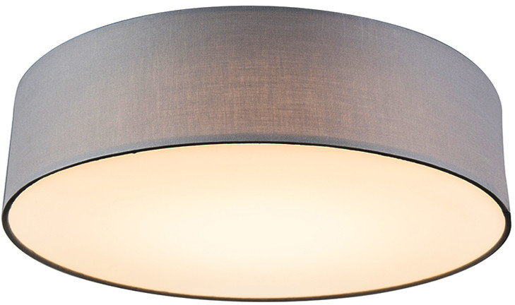 QAZQA Plafon LED szary 40cm - Drum