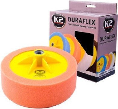 K2 Duraflex głowica polerska z gąbką - pomarańczowa,średniościerna, gwint 14mm L