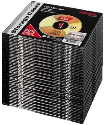 Hama CD Box Slim, Schwarz, 25er pack 00051167