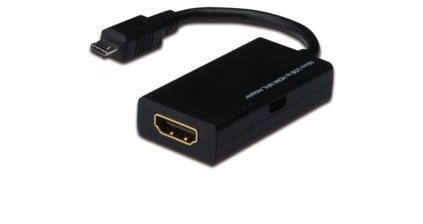 Ednet Kabel adapter USB 2.0 HighSpeed MHL Typ microUSB B/HDMI A M/Ż czarny 0,15m 84340