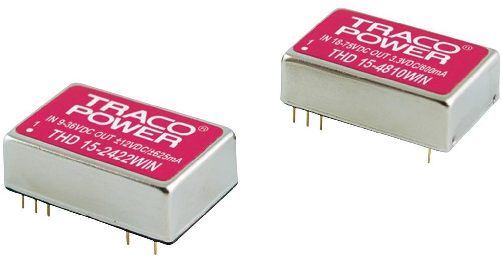 TracoPower Przetwornica DC/DC 15 W 24 V 12 V THD 15-2422WIN THD 15-2422WIN