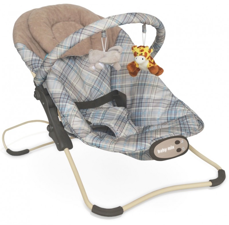 Baby Mix Leżaczek niemowlęcy z muzyką i wibracją BR246-002 LATTE ALEXIS 35359