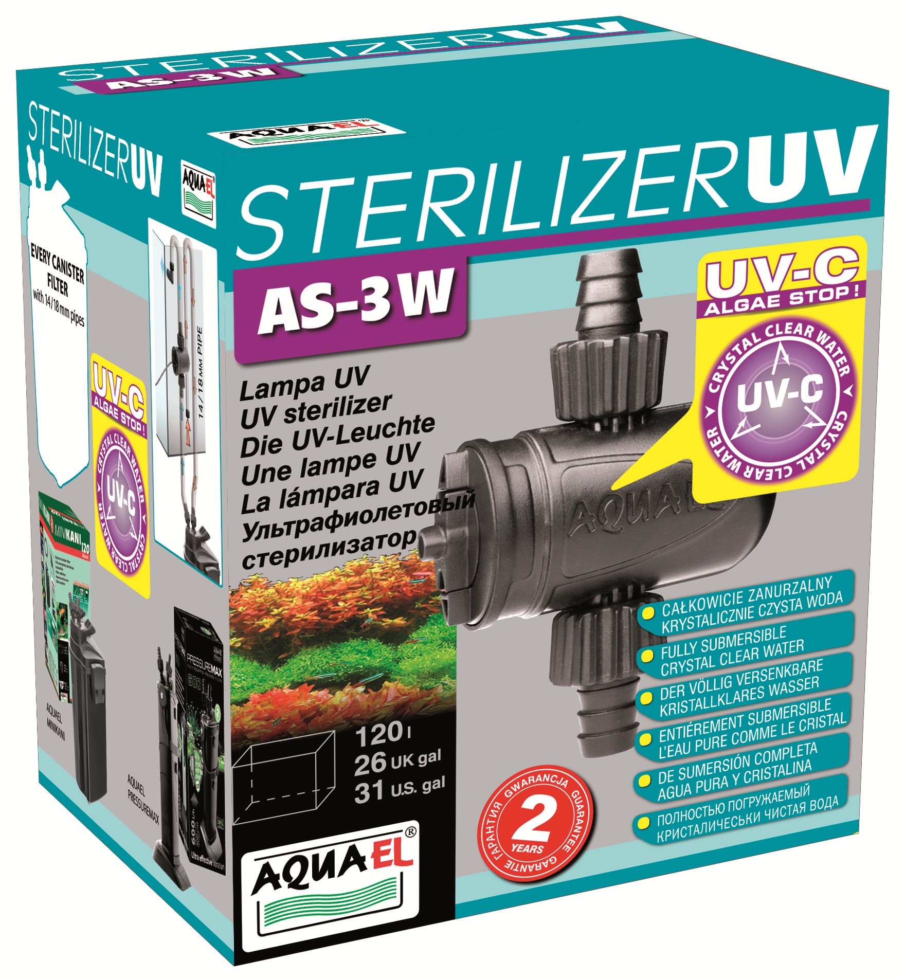 Aquael Sterylizator UV AS 3 do akwariów