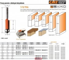 CMT FREZ PROSTY Z ŁOŻYSKIEM HM I=25,4 D=50,8 S=12 DOLNE ŁOŻ CMT906.630.11