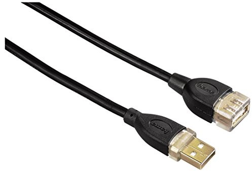 Hama USB kabel przedłużający Aktywny wtyczka a złącze A, czarny