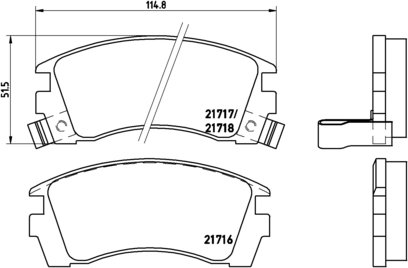 BREMBO Zestaw klocków hamulcowych, hamulce tarczowe P 56 064