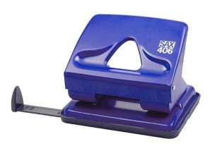 Sax Dziurkacz biurowy metalowy 406 niebieski (do 30 kartek) 0-406-04