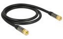 Delock Kabel Przewód antenowy wtyk F / wtyk F RG-6/U 1m, Czarny 88918