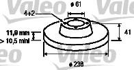 VALEO tarcza hamulcowa x2 przod 186230  186230