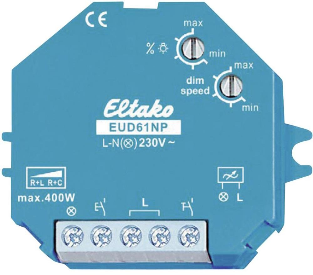 Eltako Ściemniacz uniwersalny EUD61NP-230V nad-/podtynkowy DIN 400 W niebieski