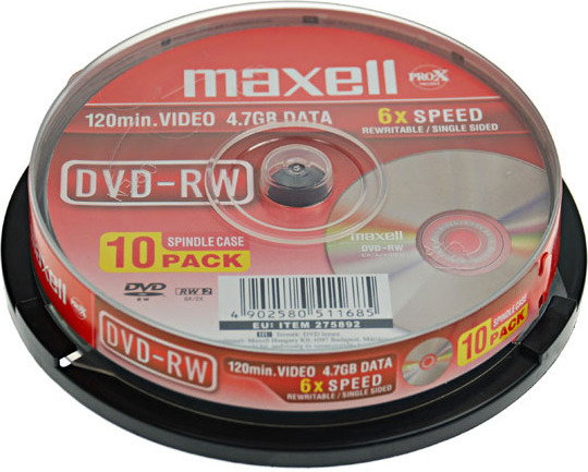 Maxell DVD-RW 4.7GB 6x cake10 275892.05.TW