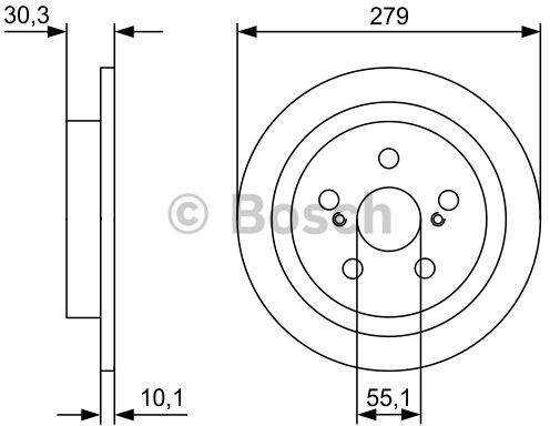 BOSCH Tarcza hamulcowa tylna, 0 986 479 D35  0986479D35