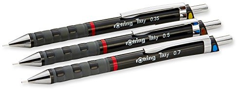 rOtring Tikky zestaw 3 ołówków automatycznych z kodem kolorystycznym 0,35 / 0,5 / 0,7 S0801310