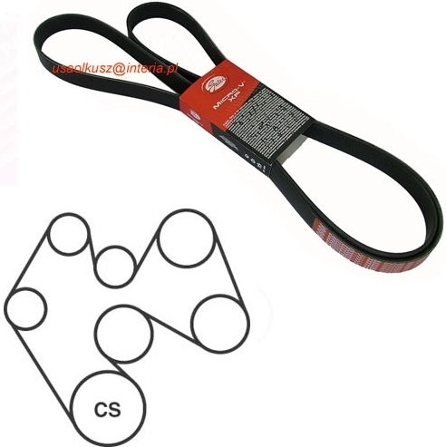 GATES Pasek micro wielorowkowy Jeep Grand Cherokee ZJ 5,2 V8 / 5,9 V8 1996-1998