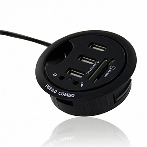 eKit ekit mdhek 3-portowy koncentrator USB 2.0 Multi Desk Czarny MDHEK