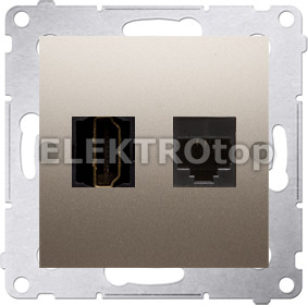 Kontakt Simon DGHRJ45.01/44 Gniazdo HDMI + RJ45 kat.6. (moduł); złoty mat