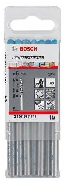 Bosch Wiertło uniwersalne Multi Construction 2608587146 Średnica wiertła 4 mm Długość robocza 40 mm Stal hartowana Uchwyt prosty