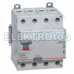 Legrand WYŁĄCZNIK RÓŻNICOWOPRĄDOWY P 304 4P 40A 500MA TYP A SERII DX3, 411790