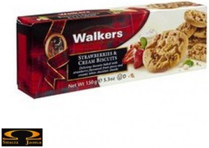 Walkers Ciastka z kawałakami truskawek i kremowej białej czekolady 150g 95FB-799