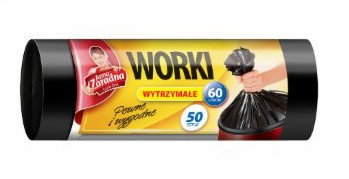 Anna Zaradna AZ WORKI NA ŚMIECI WYTRZYMAŁE HDPE 60L 50SZT. CZARNE (AZ1-WNS-0806)