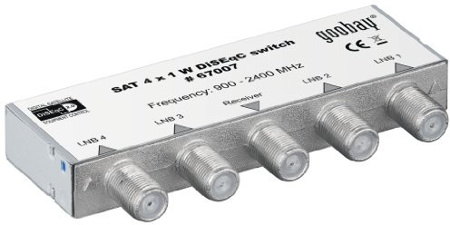 Wentronic przełącznik DiSEqC 2,0 4 X 1 z przykrywką 67007-GB